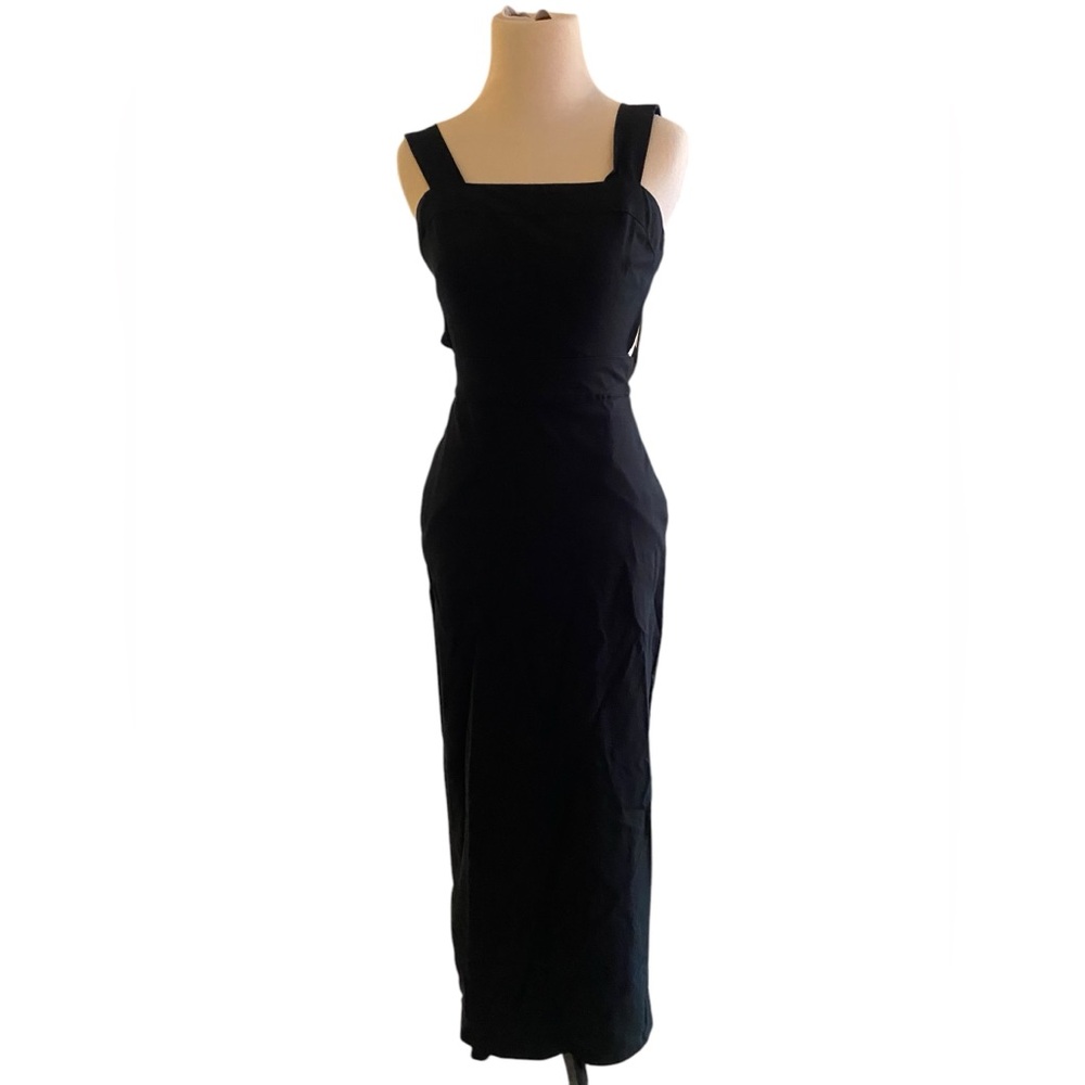 Future Collective Jenny K Lopez Smock Apron Dress Black Cotton Pockets 00